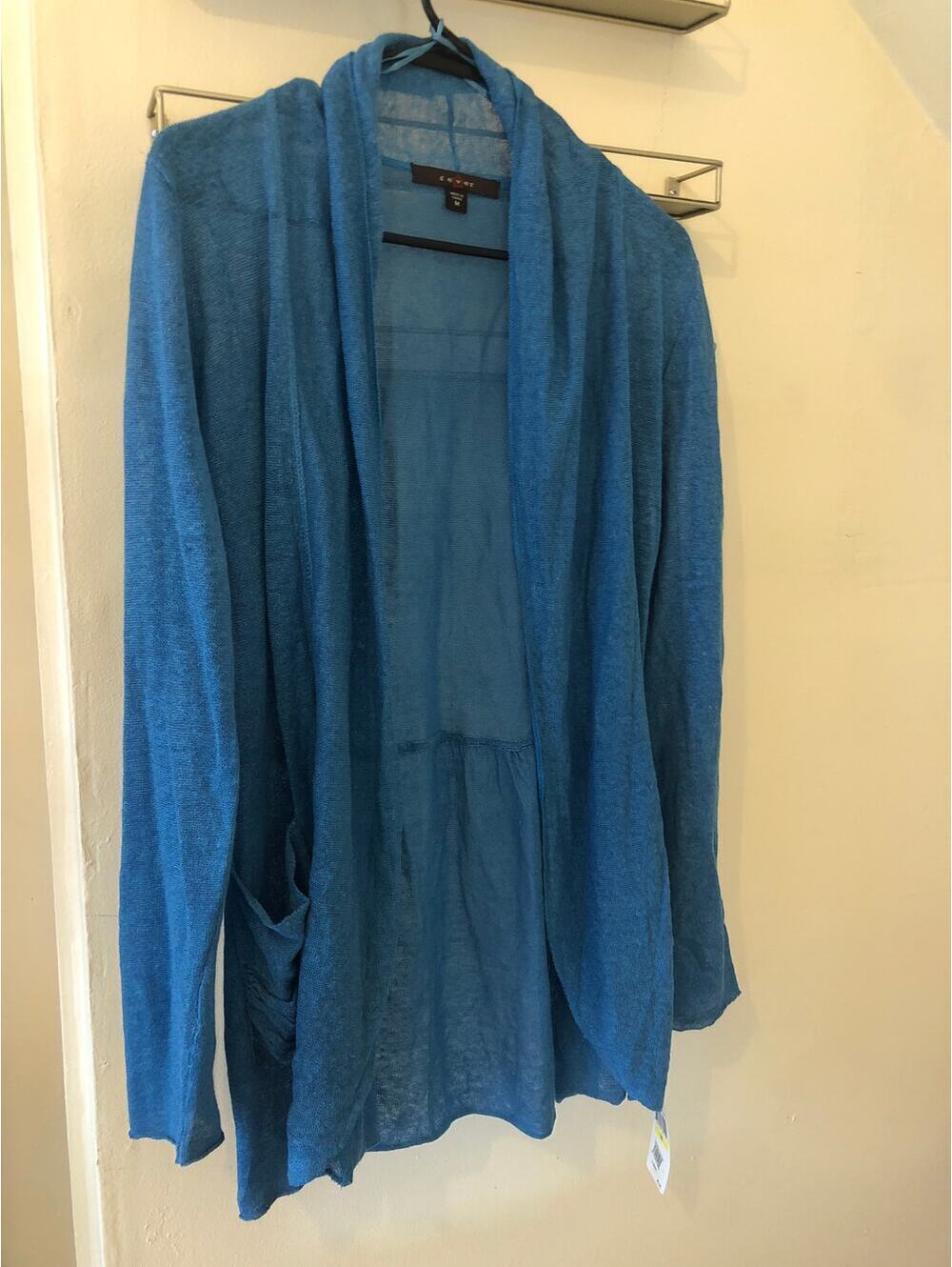 Fever NWT Women's Blue Linen Blend Open Cardigan - M